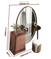 Coiffeuse, miroir luxueux du sol au plafond, coiffeuse de chambre à coucher