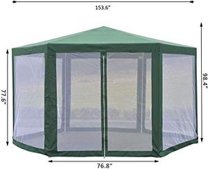 Chòi nghỉ ngoài trời chống thấm nước 2x2x2m hình lục giác, khung kim loại, có lưới chống muỗi - Product Image 3