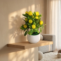 Meilleure vente : Arbre artificiel en pot à 12 branches, citronnier en plastique, bonsaï, fausse verdure, ornement pour extérieur, photographie de mariage