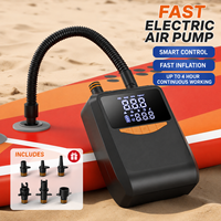 Pompe à air intelligente à double écran avec lumière portable rechargeable USB en aluminium pour lit pneumatique, bateau, extérieur
