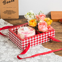 Fabriek Groothandel Hoge Kwaliteit Rechthoek Aardbei Bloem Fruit Cake Voedsel Doos Met Helder Venster