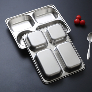 Yurtrain - Juego de Platos para Almuerzo Estilo Coreano de Acero Inoxidable 316 Pulido, Duradero, de Grado Alimenticio, con 4/5/6 Compartimentos, y Caja para Comida Rápida para la Escuela - Product Image 3