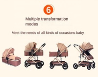Kereta Dorong Bayi Mewah 3-in-1, Walker & Carrier, Kereta Mobil, Buggy Lipat, Troli Ringan untuk Perjalanan, untuk Anak Usia 3 Tahun