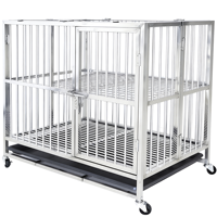 Équipement vétérinaire, cage pour chien en acier inoxydable pliable, robuste, pour grandes races, petits animaux, design simple