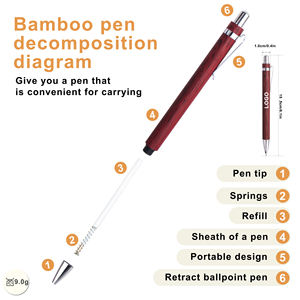 Venta al por Mayor de Regalos Promocionales Ecológicos, Bolígrafo de Bambú con Logotipo Grabado para Regalos y Material Escolar - Product Image 3