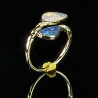 Créateur de bijoux fins de haute qualité de luxe plaqué or 18 carats bague en argent sterling massif 925 opale australienne naturelle pour femmes hommes