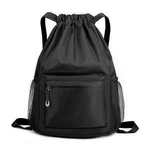 Promotional Custom Logo Waterproof Sport <b>Drawstring</b> Bag Swimming Basketball <b>Drawstring</b> <b>Backpack</b> with Zipper Mesh Pockets - Product Image 4