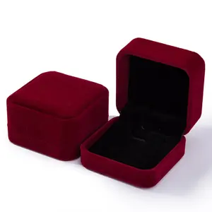 Özel romantik tatlı lüks küçük kadife nişan yüzüğü kutusu yüzük mücevher kutusu mücevher kutusu