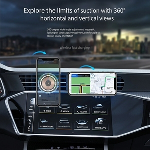Soporte Magnético para Coche con <span class=keywords><strong>Cargador</strong></span> Inalámbrico de 15W, de ABS para Rejilla de Ventilación, con Luz Ambiental, para Todos los Teléfonos - Product Image 5