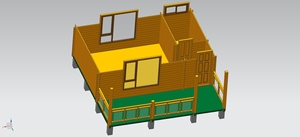 Casetta Prefabbricata in Legno di Pino con Terrazza, 1 Camera da Letto, 1 Bagno, <span class=keywords><strong>Bungalow</strong></span> per <span class=keywords><strong>Glamping</strong></span> Resort, Montaggio Rapido - Product Image 3