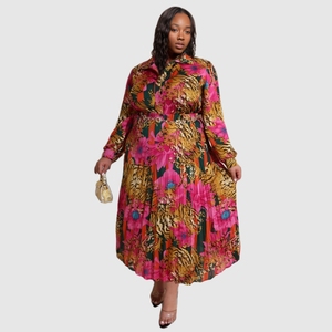 ชุดเซ็ต 2 ชิ้น เสื้อพิมพ์ลายลำลองไซส์ใหญ่ ผ้าเนื้อนุ่ม ระบายอากาศได้ดี เป็นมิตรกับสิ่งแวดล้อม กระโปรงจีบ แฟชั่นผู้หญิง คุณภาพสูง - Product Image 4