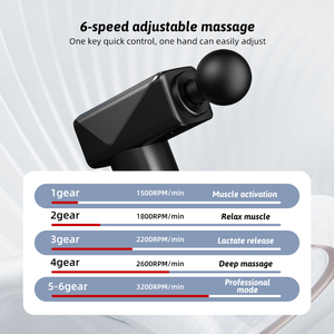 Pistola de Masaje Muscular Electrónica Inalámbrica Portátil para Deportes, Masajeador de Tejido Profundo y Fascia, 6 Niveles de Velocidad, 4 Cabezales de Masaje - Product Image 5