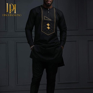Artículos vendidos a granel, conjunto informal de dos piezas <span class=keywords><strong>para</strong></span> <span class=keywords><strong>hombres</strong></span>, ropa tradicional de Festival con bordado <span class=keywords><strong>africano</strong></span>, ropa elegante - Product Image 4
