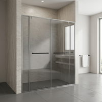 Porte de douche fixe avec panneau en aluminium, taille personnalisée, cloison de salle de bain