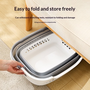 <span class=keywords><strong>Panier</strong></span> à linge rectangulaire pliable à 3 couches, imperméable, grande capacité, en PP+TPR, pour salle de bain et chambre à coucher - Product Image 2