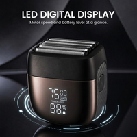 Rasoir Électrique Portable IPX7 Lavable à 5 Lames Magnétiques, Mini Rasoir de Voyage Sans Fil pour Hommes