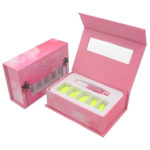 Boîte d'emballage pour ongles rose personnalisée fausses boîtes d'emballage pour ongles avec logo pour ongles artificiels - Product Image 1