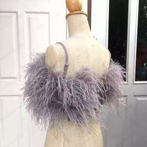 KY Hot New Design Sexy Ostrich <strong>Feathers</strong> <strong>Top</strong> and Skirts Above Knee Woven Plain Dyed off SHOULDER <strong>Feather</strong> Wrap - Product Image 4