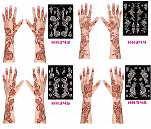 Vendita calda Blooming Rose India hennè <span class=keywords><strong>Tattoo</strong></span> Stencil riutilizzabile Hand & Foot Body Art <span class=keywords><strong>Tattoo</strong></span> Template - Product Image 5
