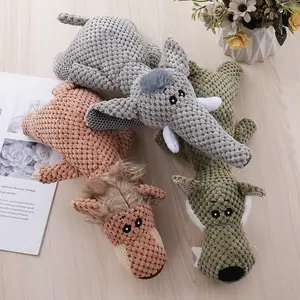 Plush Elephant Lion Wolf Dog Vocal Molar Bite-resistant Pet Toy
