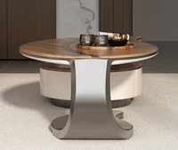 Table à thé en bois simple, bon marché et moderne avec tiroir, base de table en acier inoxydable noir ou doré
