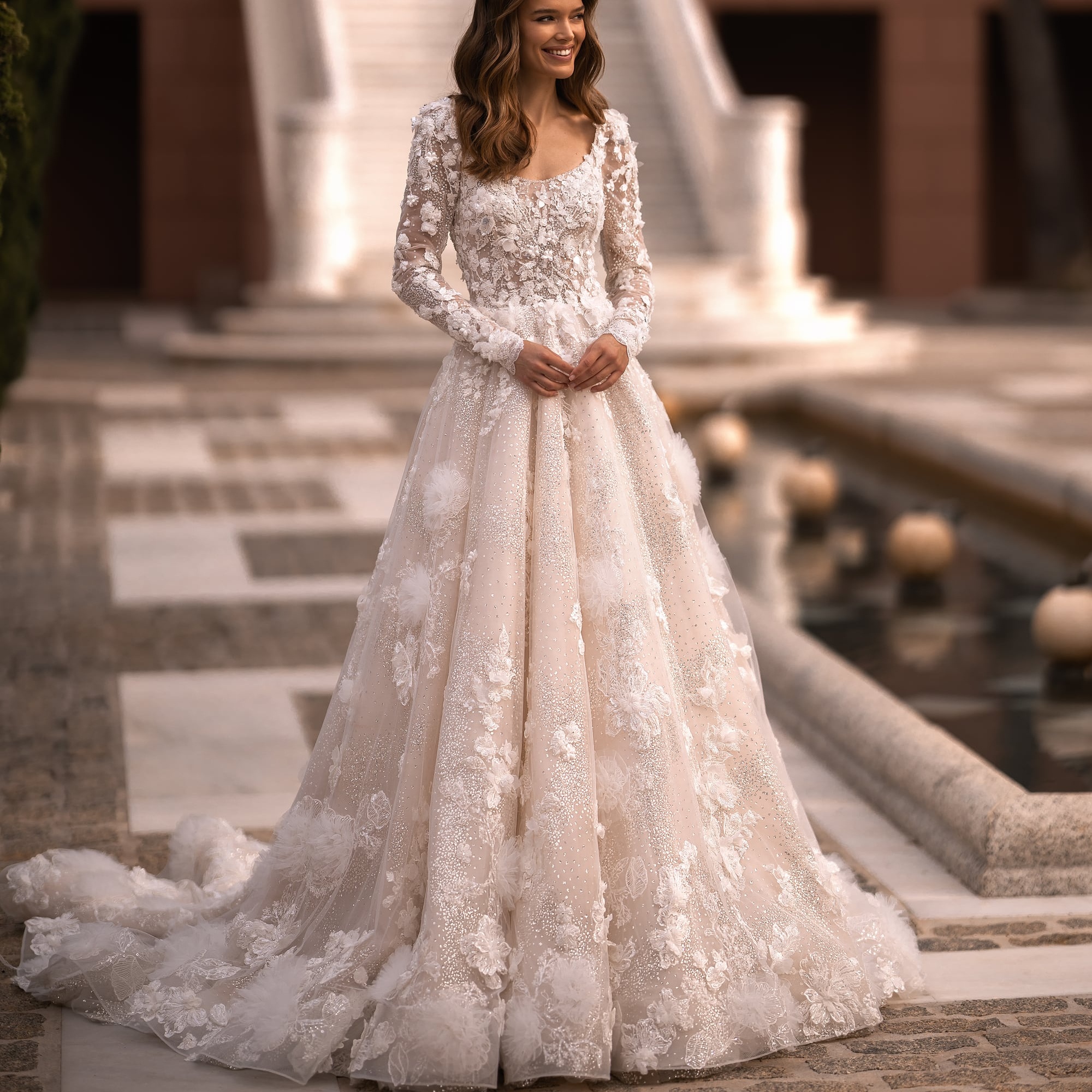 2024 long sleeve wedding dresses Aspen Off the Shoulder Wedding Dress with Sleeves