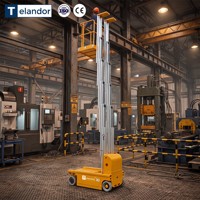 1 ensemble MOQ, élévateur à double mât entièrement électrique, 7,5 m, charge de 200 kg, structure compacte, dégagement de 20 mm, prix compétitif