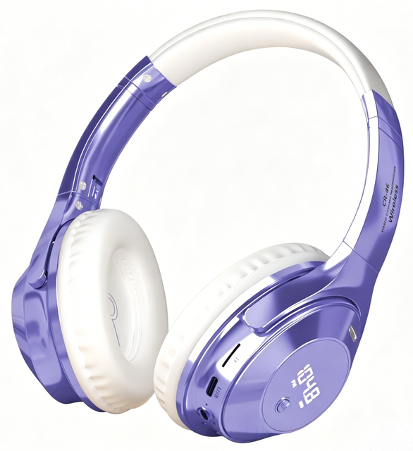Exam BT Headphones Dynamic Metal Audiophile FM Tunable AAC Decode LED Screen BT6.0 Low Latency Over Ear HD Calls OEM Available
