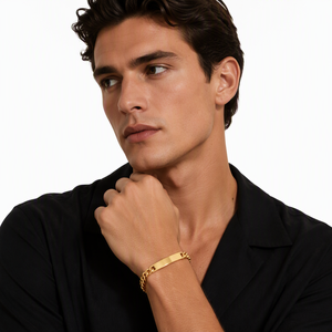 <span class=keywords><strong>Bracciale</strong></span> a catena cubana da uomo in acciaio inossidabile nero e <span class=keywords><strong>argento</strong></span> con logo hip hop personalizzato, <span class=keywords><strong>nome</strong></span> e lettere in oro, disponibile in diversi colori - Product Image 4