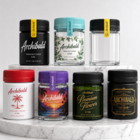 Bocaux en verre violet UV personnalisés 50ml 100ml 200ml avec logo, bocal à épices résistant aux enfants, hermétique, anti-odeur, conteneur pour compléments alimentaires