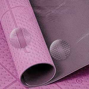 Tapis de sport anti-dérapant épaissi 6mm Tapis de sport Ménage TPE 185cm Double face Résistant à l'eau Facile à nettoyer Conception durable - Product Image 1