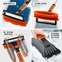 Brosse à neige extensible pour voiture, grattoir à glace détachable, outil de nettoyage et de dégivrage de pare-brise d'hiver, portable