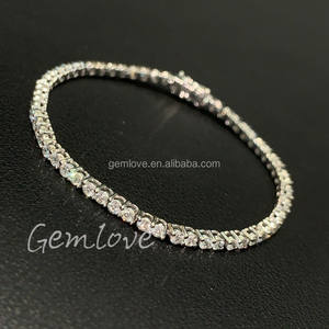 Bracelet tennis en or 18 carats avec diamants de laboratoire OEM, Hiphop personnalisé pour hommes et femmes, design floral, chaîne en diamant 2mm/3mm CVD - Product Image 5
