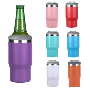 Custom Powder Coating Beer Holder Stainless Steel Double Wall 12oz 14oz Beer, Beverage, Soda Can Cooler with Opener