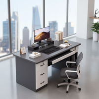 Ensemble de bureau et de chaise de bureau moderne et durable en MDF avec tiroirs pour usage commercial, adapté aux appartements, postes de travail sains