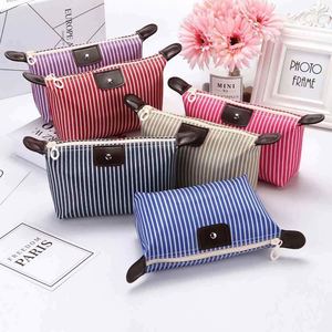 Grande trousse de maquillage mignonne en nylon personnalisable, portable, pliable, pratique pour les voyages, pour cosmétiques et rangement de cadeaux - Product Image 2