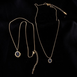 2025 acier inoxydable pierre naturelle forme de goutte Turquoise cristal <span class=keywords><strong>Rose</strong></span> Quartz breloques femmes bijoux pendentif collier - Product Image 5