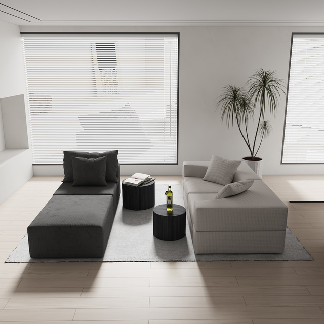 Modern Extendable Reclining Compression Foam Modular Sofa High Density Foam Vacuum Packed for Living Room