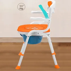 Silla de baño con inodoro de alto estándar, silla de baño con inodoro para ancianos y discapacitados - Product Image 3