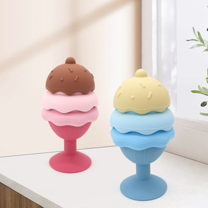 Juguetes de baño de aprendizaje educativos para bebés personalizados de fábrica, apilador de helados, ventosa, bloques de construcción, juguete apilable para bebés - Product Image 2