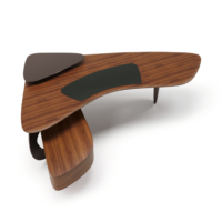 Bureau de direction artistique irrégulier, design italien moderne, en bois massif, avec pieds en métal, pour bureau de luxe à domicile