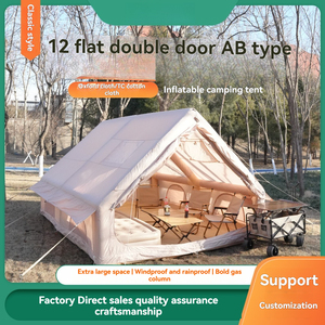 Luxury Oxford Cloth Inflatable Cabin Tent 12m² 5-6 Person Four-Season Double Layer <b>Extended</b> Type One Bedroom Living Room - Product Image 3