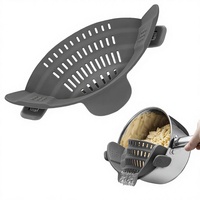 Passoire de cuisine en silicone flexible, compacte et résistante à la chaleur, pour pâtes et aliments, compatible lave-vaisselle
