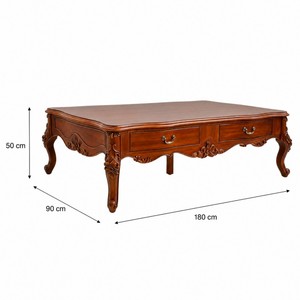 Amerikanischer Vintage-Couchtisch aus Geschnitztem Holz, Luxuriöser Mid-Century <span class=keywords><strong>Modern</strong></span> Langlebiger Handgefertigter Massivholz-Wohnzimmertisch - Product Image 2
