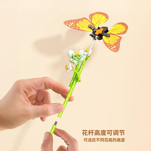 Bouquet de fleurs en blocs de construction pour fleuristes, jouet de puzzle à assembler pour adolescents, cadeau d'anniversaire, 100-200 pièces - Product Image 3