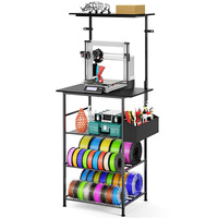 Support d'imprimante JH-Mech, robuste, résistant à la rouille, 60 x 40 x 94 cm, gain de place, bureau, marron, pour imprimante