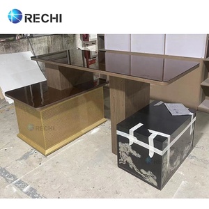 Rechi cửa hàng bán lẻ thiết kế hiển thị đồ nội thất bằng gỗ thanh toán truy cập bảng với lưu trữ tủ thu ngân bàn cho khách hàng trả tiền - Product Image 1