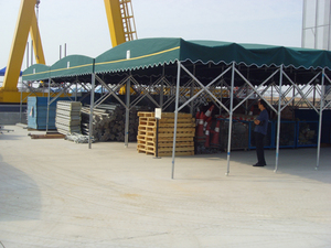 야외 이동식 푸시풀 어닝 전동 농구장 어닝 접이식 개폐형 대형 창고 어닝 행사 텐트 - Product Image 2