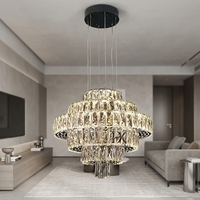Nouvelle Suspension LED de Luxe en Acier Inoxydable et Cristal, Hauteur Réglable, pour Salon et Chambre à Coucher, Modèle 2026