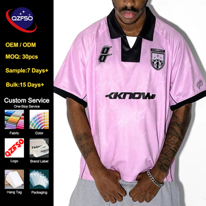 QZFSO Wholesale Custom Retro Graphic Football Wear Polo T Shirt Sublimation Transfer Print Mexico Soccer Sport Men's Jersey - Product Image 1